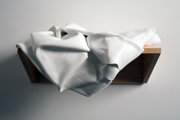 Crumpled White Painting on a Shelf