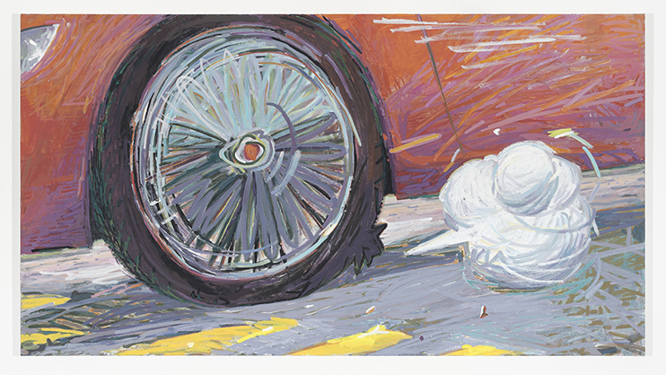 No Time for Detours, 2019-2021, acrylic on canvas, 50.25 x 92 x 1.5 inches